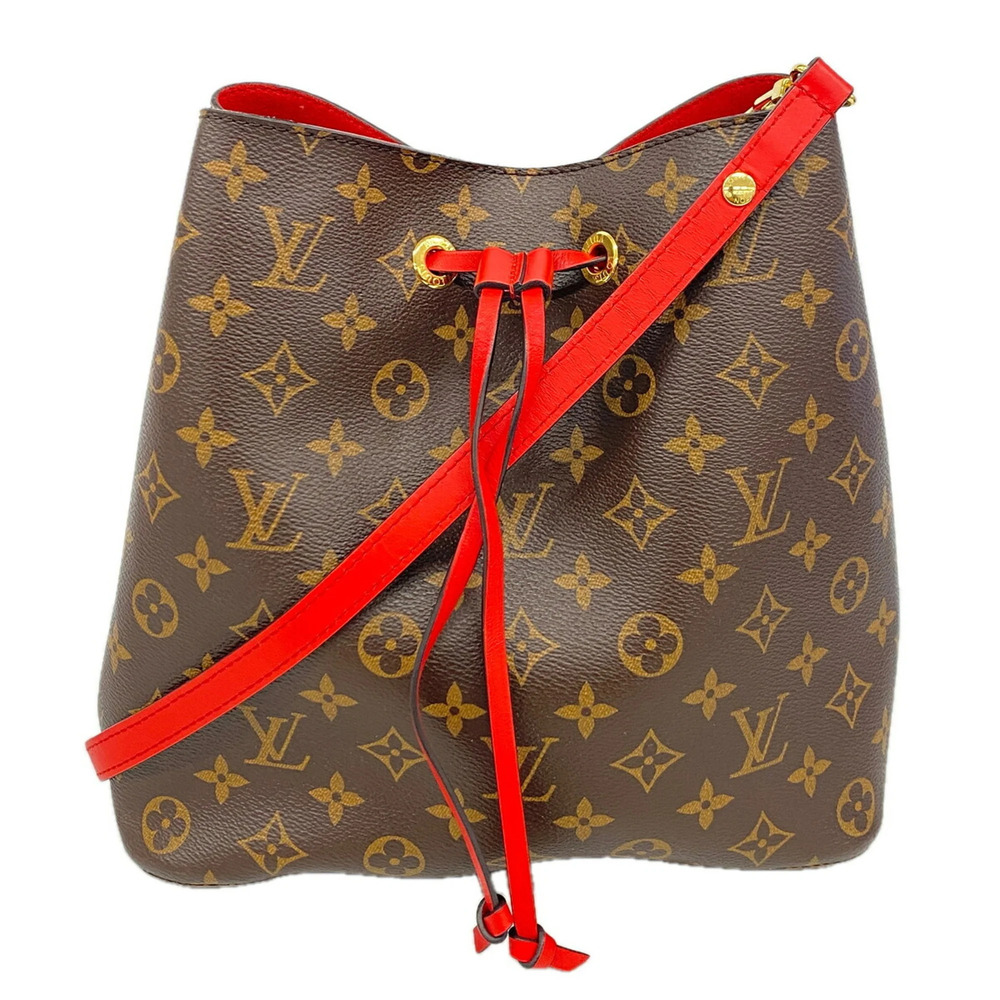 Louis Vuitton Monogram NeoNoe Shoulder Bag M44021 Brown Coquelicot (Women's)
